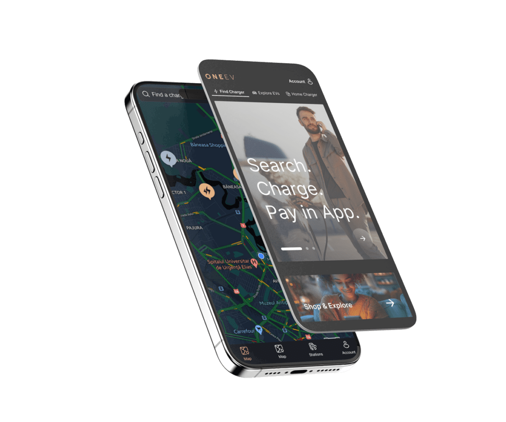 cell phone with a screen showing a map