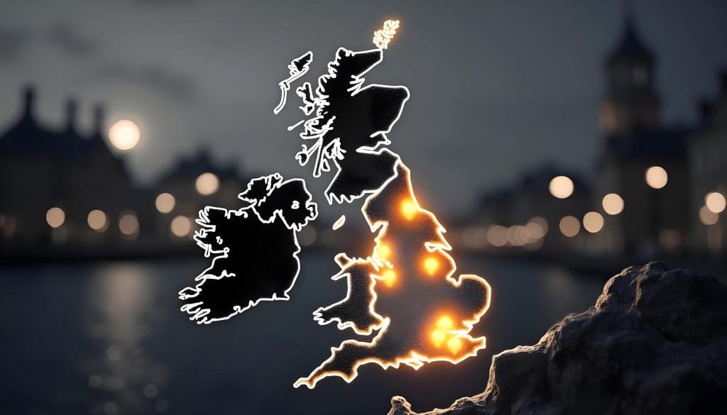 christmas tree with lights in the shape of a map